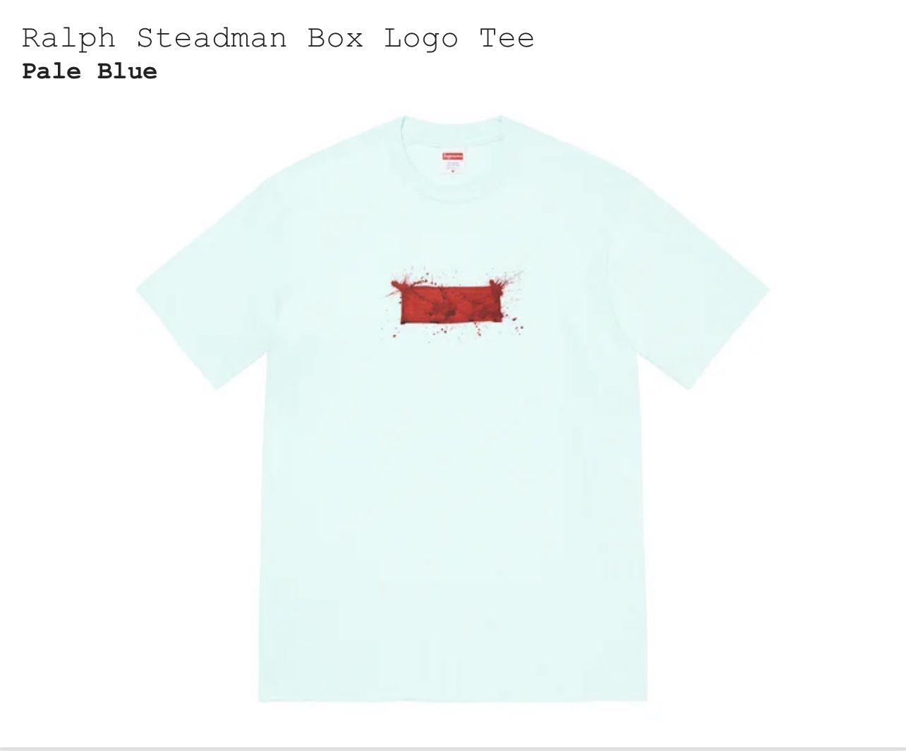 Supreme Ralph Steadman Box Logo Tee - BLUE- SIZE M - Order Confirmed