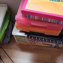 Cricut, scrap books, and dresser/cabinet