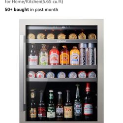 24 Inch Beverage Refrigerator, 180 Can 34°F -54°F Beverage Fridges, Drink Fridge with Glass Door 3 LED Beverage Coolers Built in or Freestanding, Perf