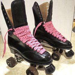 Betty Lytle Hyde 18-Eyelet Women Size-6 Roller Skates~Chicago Wheel Custom Plate