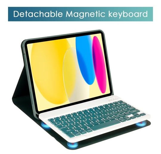 iPad 10th Generation Case with Keyboard (10.9", 2022),iPad Keyboard Case for 10th 10.9(2022) ,dark green