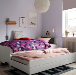 IKEA twin bed with pull-over bed and drawers