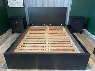 IKEA Malm Bed frame and side tables