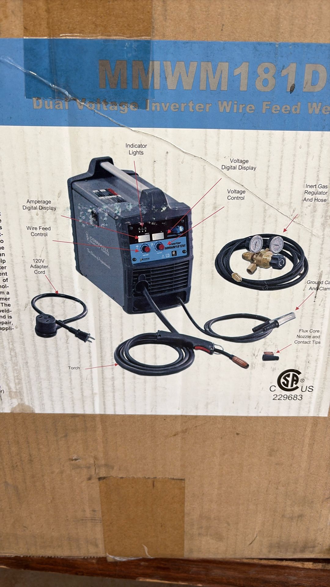 Cornwell Tools MMWM181DVI Dual Voltage Inverter Wire Feed Welder New In ...