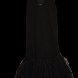 BlaQueMarket Black Ruffled Hem Dress - Size Large