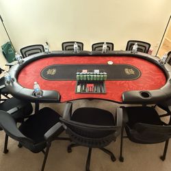 Poker Table 10 Chairs + 2500 chips