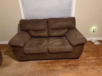 Brown suede couches $200