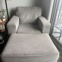 Ashley Furniture Altari Chair And Ottoman Set - Alloy