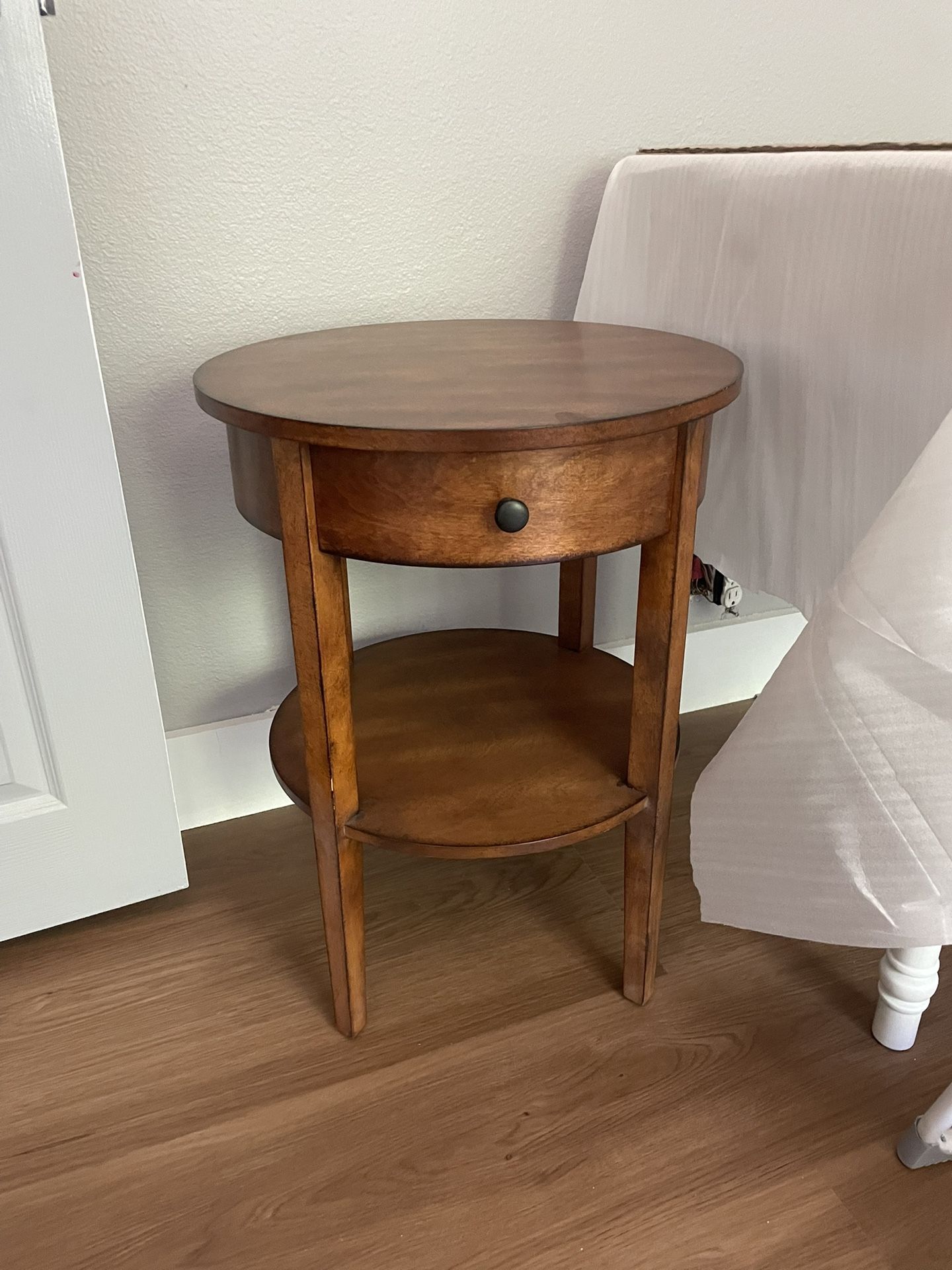Brown End Table Round