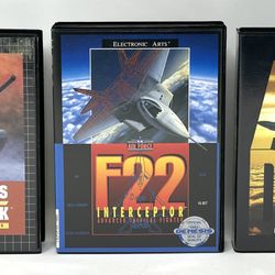 3 Sega Genesis Simulator Games - Air Diver, F22 Interceptor, M1 Abrams Battle