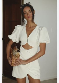 SABO Jaylie Button Dress in White Size Large Retail $138 NEW Sold Out  