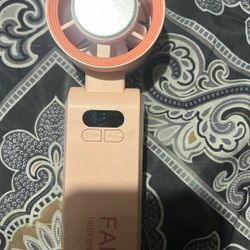 Pink Handheld Fan w/. AC