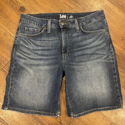 Lee Blue Biker Length Shorts