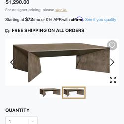 ✨ Xandra Cocktail Coffee Table – Modern Smoke Gray ✨