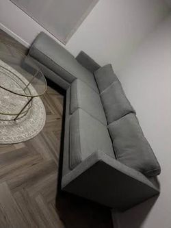 Gray Fabric Sectional Sofa