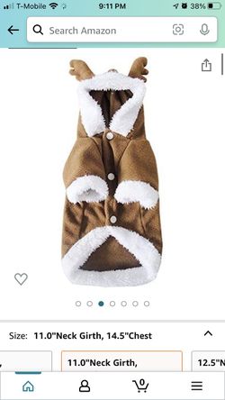 Dog Christmas Reindeer Sweater Size M Thumbnail