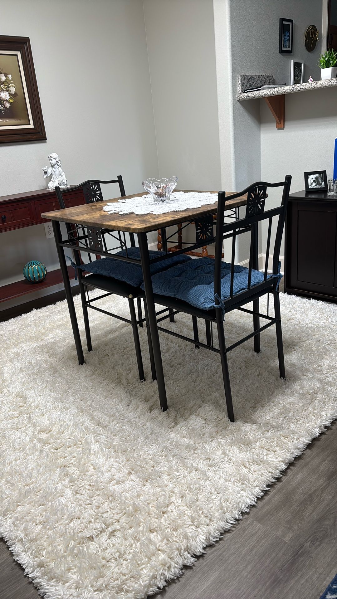 Table With Two Chairs, Metal