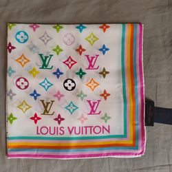Louis Vuitton x Takashi Murakami Monogram Multicolor square scarf,