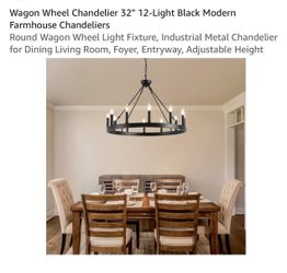 Wagon wheel chandelier 32”