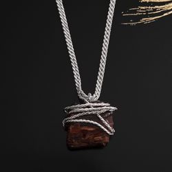 DeMarcus Alexan Twist Wrap Stone Pendant 