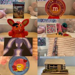 Mixed Collectibles & Toys Lot - M&M's, SpongeBob, Plush, Decor & More