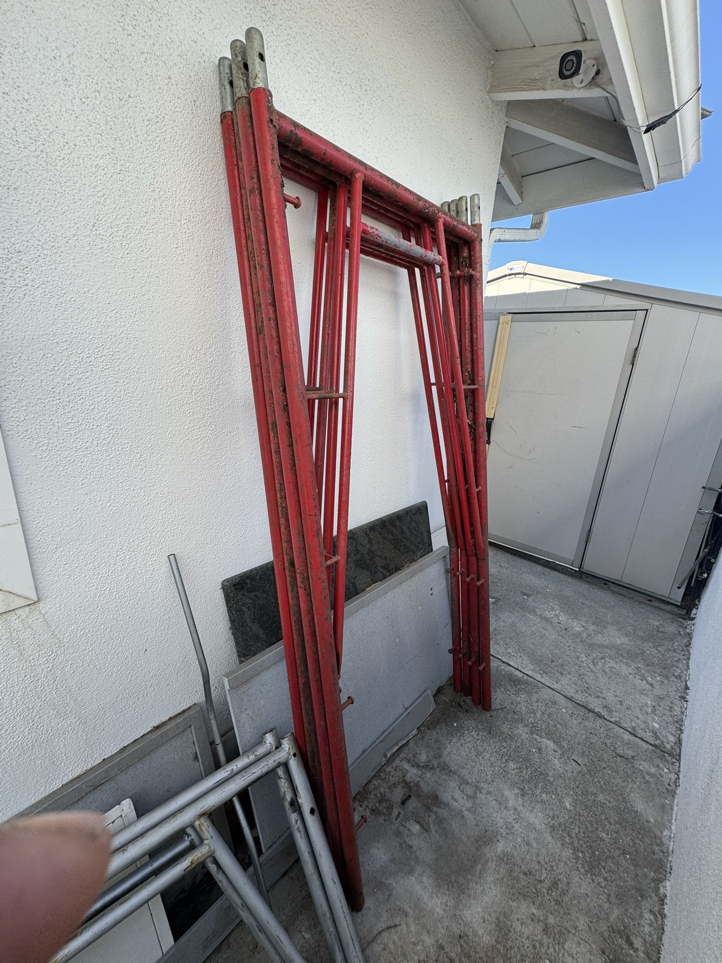 Scaffold Two Sets Red And Yellow