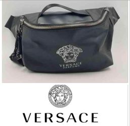 Versace Perfume Belt Bag Black w Dust bag Fanny Pack Crossbody Medusa Designer
