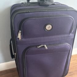 Vintage Oleg Cassini 2-Wheel Rolling Luggage Suitcase  