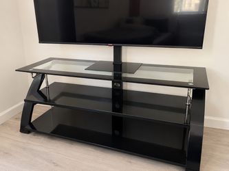 Modern Black Glass TV Stand