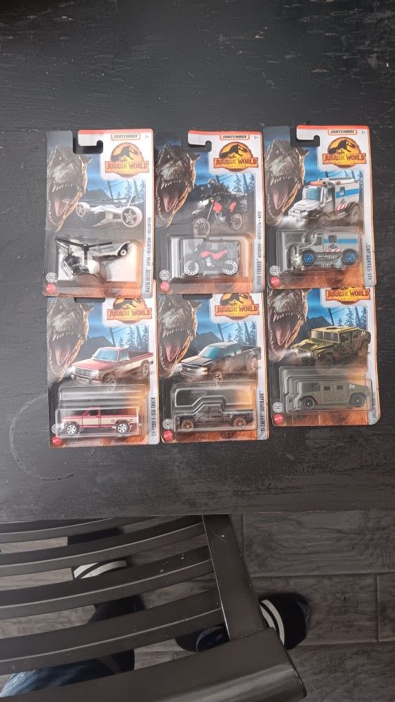 2022 Discontinued Matchbox Cars - FREE BONUS FREEBIE - Rare Jurassic World Cars - Collector's Collectible Jurassic Car 2022 Set