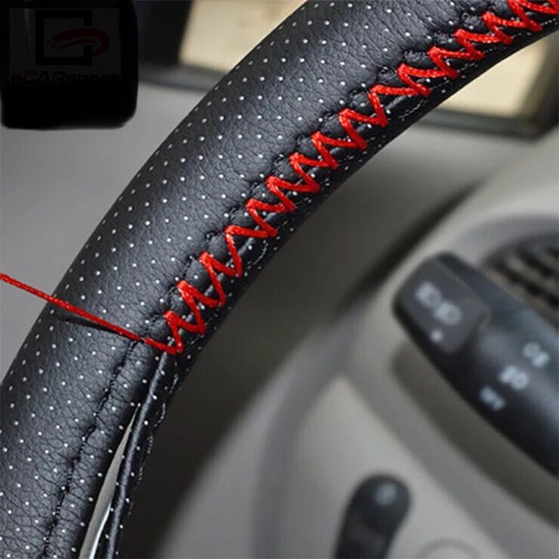 Hand Sewing DIY Car Steering Wheel Cover Steering . Microfiber leather high quality we have 2 types ( plain & with little holes ) 3 size (S-M-L)$9 onl