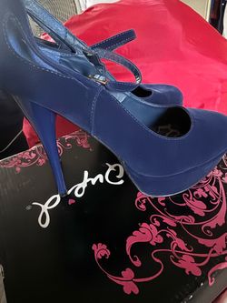 Blue high heels