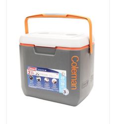 Coleman Cooler 28qt Grey W Orange And Handle