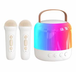 Portable Bluetooth Speaker with with Two Wireless Microphones