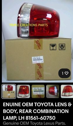 GENUINE OEM TOYOTA LENS & BODY, REAR COMBINATION LAMP, LH 81(contact info removed)0