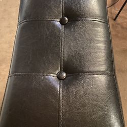 Leather Saddle Seat Kitchen Counter Barstools Set Of 2 Brand New 