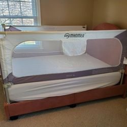 MHOMER 54” Extra Tall Bed Rail Guard – Grey, Foldable Safety Bed Rail for Toddlers & Kids