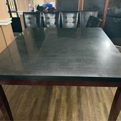 Black marble dining set