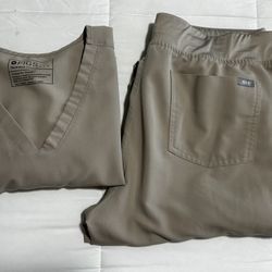 Figs Scrubs Set Size L - Khaki 