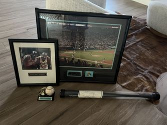 Autograph Package -Al Leiter Marlins Ball Signed-Dual Auto Michael Jordan And Hardaway- Cal Ripken Jr Bat Signed With Paper Work-Marlins First World