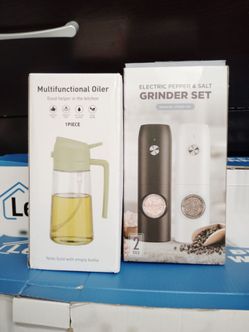 Multifunctional Oiler and Electric Salt & Pepper Grinder Set
