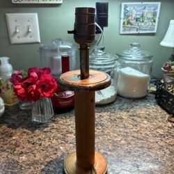 Antique Wood Spool/Dowel Lamp