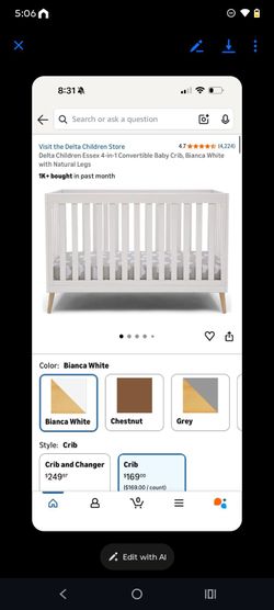Delta children Essex 4 in 1 convertible crib bed