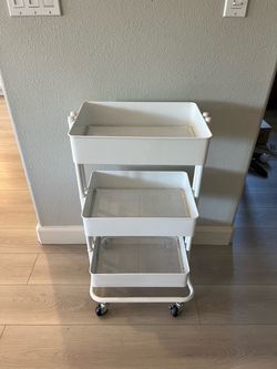 White rolling cart