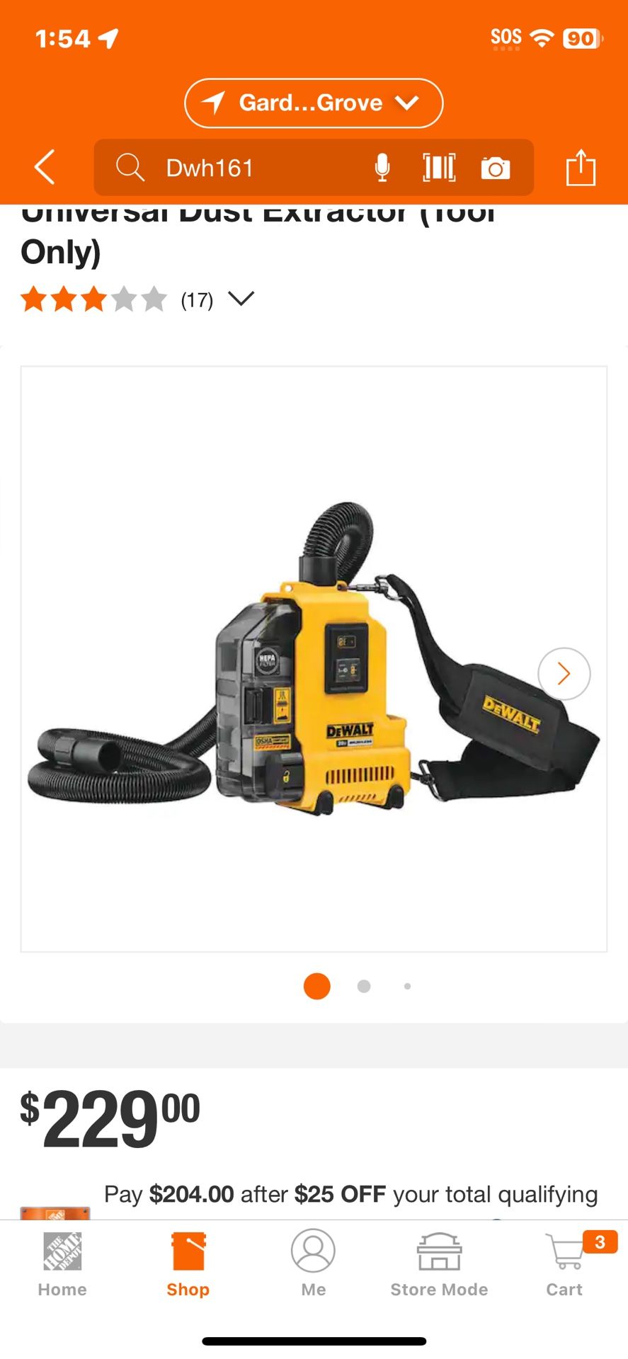 DEWALT 20V MAX Cordless Brushless Universal Dust Extractor (Tool Only)