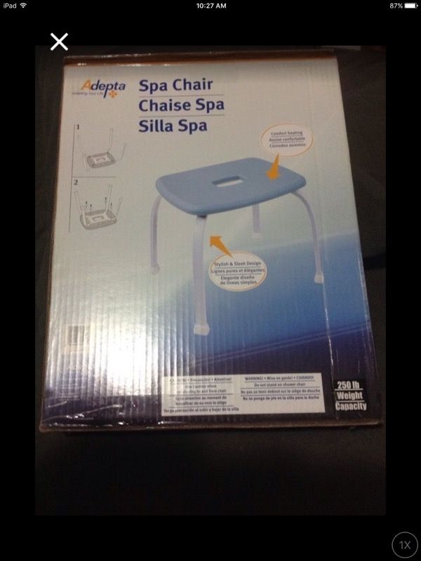 Adept Spa Chair NEW in package, 250 Ib weight capacity.
