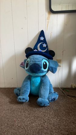 Large Disney stitch plush +  Disney light up Mickey sorcerer hat