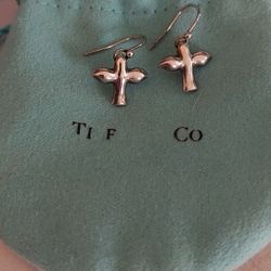 Tiffany & Co Silver Elsa Peretti Dove 🕊 Dangle Earrings 