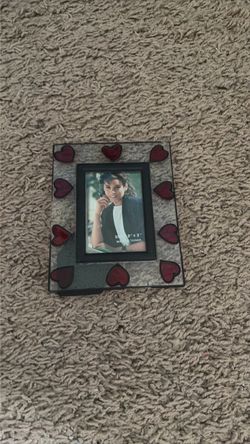 Small Picture Frame with Red Hearts