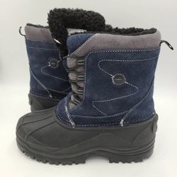 Totes Women Winter Snow Boots Size 6 blue/black Lace Up Galoshes